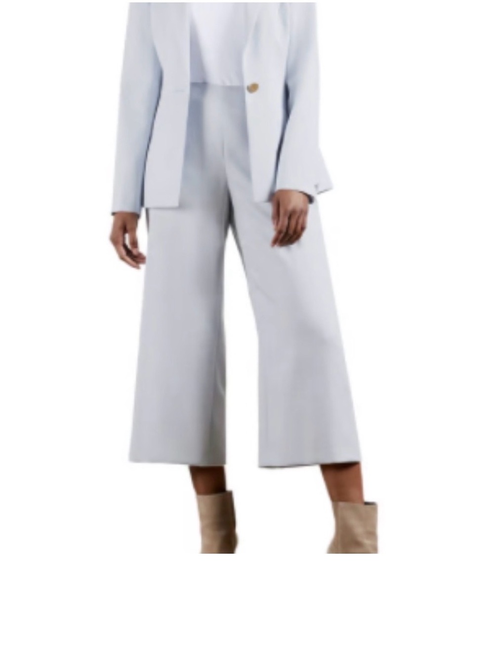 Ted Baker Grey High Rise Culottes Cropped Pant Capris Office Sz 0